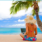 girl on beach in Sri Lanka