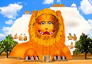Artists impression of Sigiriya Lion Staircase build in 480AD