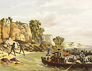 Captain Cook landing in Botany Bay