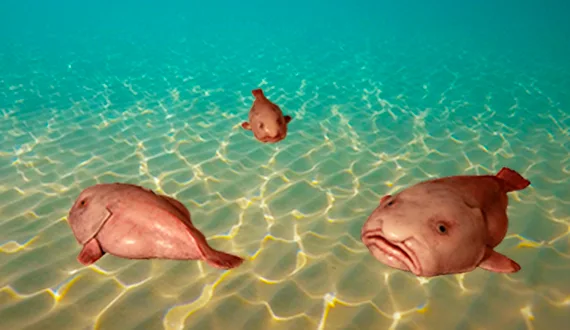 Blobfish swimming underwater