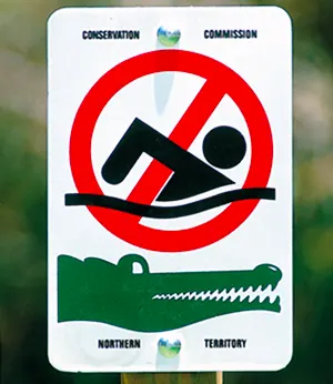 Crocodile waring sign
