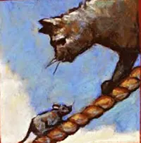 Feral Cat with bird in its mouth