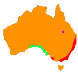 Wombat distribution map