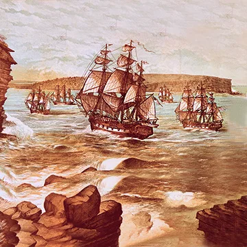 first fleet arriving in Australia