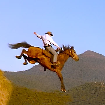 Man from Snowy River Steep decent by horse and rider